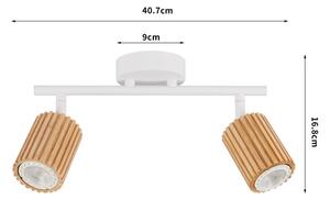 Brilagi - Bodové svítidlo MODERN WOOD 2xGU10/8W/230V dřevo/bílá