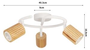Brilagi - Bodové svítidlo MODERN WOOD 3xGU10/8W/230V dřevo/bílá