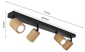 Brilagi - Bodové svítidlo MODERN WOOD 4xGU10/8W/230V dřevo/černá