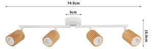 Brilagi - Bodové svítidlo MODERN WOOD 4xGU10/8W/230V dřevo/bílá
