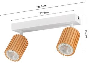 Brilagi - Bodové svítidlo MODERN WOOD 2xGU10/8W/230V dřevo/bílá