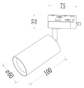 Bodové svítidlo do 1-fázového lištového systému PIPE 1xGU10/10W/230V hnědá