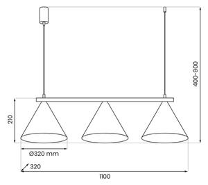 Lustr na lanku CAPITAL 3xGX53/15W/230V zelená