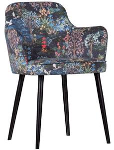 Hoorns Modrá sametová jídelní židle Pip Fleur
