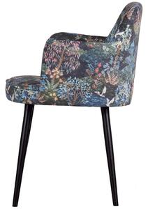 Hoorns Modrá sametová jídelní židle Pip Fleur