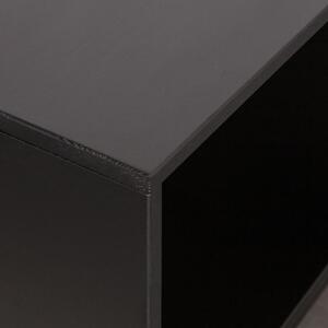 Hoorns Černá borovicová komoda Inara 81 x 35 cm s kovovou podnoží