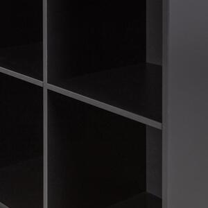 Hoorns Černý borovicový regál Inara II. 81 x 35 cm s kovovou podnoží