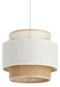 Lustr na lanku BOHO 1xE27/60W/230V pr. 20 cm bílá/juta