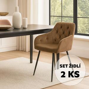 Set - 2 ks Jídelní židle AVENBERG LOREN béžová