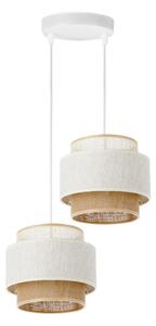 Lustr na lanku BOHO 2xE27/60W/230V bílá/juta