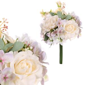 Puget květin, mix růží a hortenzie Krémová barva KUY064 CREAM