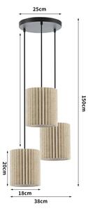 Brilagi - Lustr na lanku NORDIC WAVE 3xE27/15W/230V pr. 38 cm len/černá