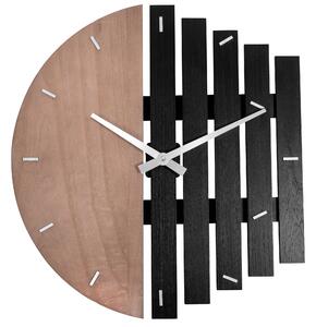 Tutumi, kulaté nástěnné hodiny 50 cm MC90100, hnědá-černá, ZEG-03621