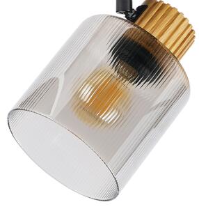 Brilagi - Stojací lampa HYGGE 3xE14/15W/230V dřevo/kouřová