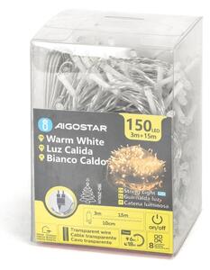 Aigostar - LED Venkovní vánoční řetěz 150xLED/8 funkcí 18m IP44 teplá bílá