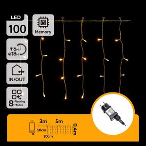 Aigostar - LED Venkovní řetěz 100xLED/8 funkcí 5x0,4m IP44 teplá bílá