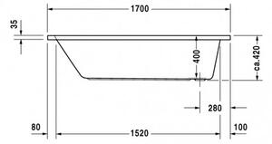 Duravit D-Code - Vana na zabudování 1700x750 mm, bílá 700100000000000