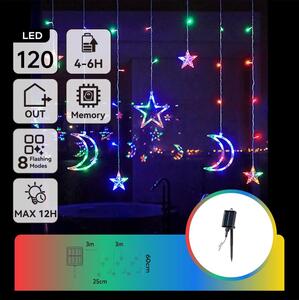 Aigostar - LED RGBY Solární řetěz 120xLED/8 funkcí 3x0,6m 500 mAh IP65