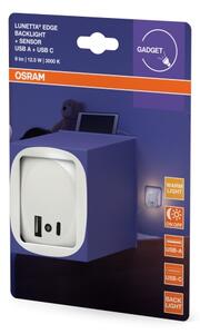 Osram- LED Noční svítidlo do zásuvky se senzorem a USB LUNETTA LED/12,5W/230V