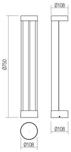 Redo 90366 - LED Venkovní lampa ZEUS LED/11,5W/230V 3000K 75 cm IP54 hnědá