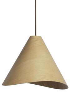 Dřevěný lustr na lanku 1xE27/60W/230V pr. 33 cm masiv/dub/kaučukovník