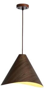 Dřevěný lustr na lanku 1xE27/60W/230V pr. 33 cm masiv/ořech/kaučukovník