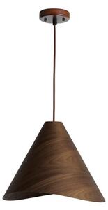Dřevěný lustr na lanku 1xE27/60W/230V pr. 33 cm masiv/ořech/kaučukovník