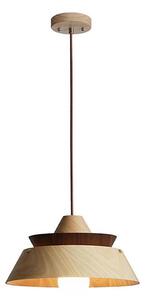 Dřevěný lustr na lanku 1xE27/60W/230V pr. 33 cm masiv/dub/ořech/kaučukovník
