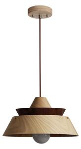 Dřevěný lustr na lanku 1xE27/60W/230V pr. 33 cm masiv/dub/ořech/kaučukovník
