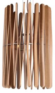 Dřevěný lustr na lanku 1xE27/60W/230V pr. 38 cm masiv/jasan/kaučukovník