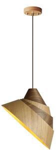 Dřevěný lustr na lanku 1xE27/60W/230V pr. 33 cm masiv/dub/ořech/kaučukovník