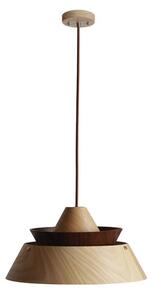 Dřevěný lustr na lanku 1xE27/60W/230V pr. 33 cm masiv/dub/ořech/kaučukovník