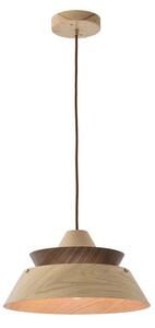 Dřevěný lustr na lanku 1xE27/60W/230V pr. 33 cm masiv/dub/ořech/kaučukovník