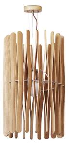 Dřevěný lustr na lanku 1xE27/60W/230V pr. 38 cm masiv/jasan/kaučukovník