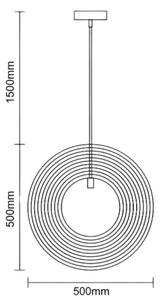 Dřevěný lustr na lanku 1xE27/60W/230V pr. 50 cm masiv/dýha/kaučukovník