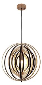 Dřevěný lustr na lanku 1xE27/60W/230V pr. 50 cm masiv/dýha/kaučukovník