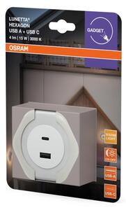 Osram - LED Orientační svítidlo do zásuvky s USB LUNETTA LED/15W/230V