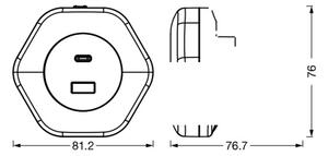 Osram - LED Orientační svítidlo do zásuvky s USB LUNETTA LED/15W/230V
