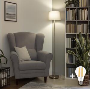Brilagi - LED Stojací lampa CERIA 1xE27/40W/230V pr. 30 cm šedá/matný chrom