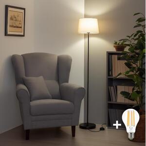 Brilagi - LED Stojací lampa CERIA 1xE27/40W/230V pr. 30 cm béžová/černá