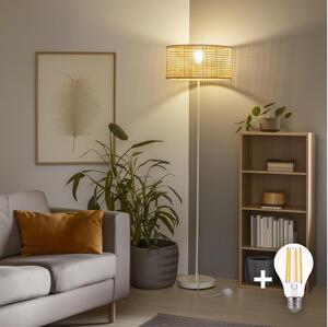 Brilagi - LED Stojací lampa CERIA 1xE27/40W/230V pr. 25 cm bambus/bílá