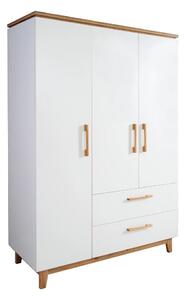 Bílá dětská šatní skříň v dekoru dubu 135x200 cm Finn – Roba
