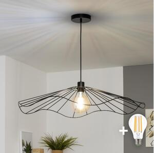 Brilagi - LED Lustr na lanku CERIA WIRE 1xE27/40W/230V pr. 80 cm černá