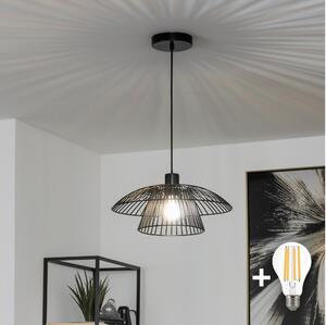 Brilagi - LED Lustr na lanku CERIA WIRE 1xE27/40W/230V pr. 38 cm černá