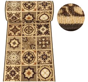 Kobercový ráj Běhoun pogumovaný Patchwork 07 hnědý Šíře: 100 cm