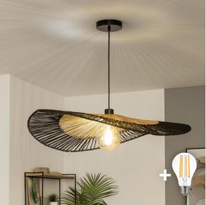 Brilagi - LED Lustr na lanku CERIA BOHO 1xE27/40W/230V pr. 50 cm černá/hnědá