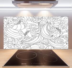 Skleněný panel do kuchynské linky Ornamenty pksh-100711977