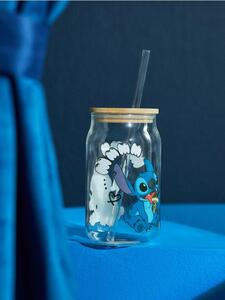 Sinsay - Skleněný hrnek s víčkem a brčkem Stitch - vícebarevná