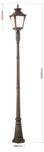 Orion - Venkovní lampa AIKO 1xE27/60W/230V 240 cm IP23 bronz/patina