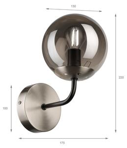 Brilagi - Nástěnná lampa MALIVA 1xE14/15W/230V matný chrom/kouřová